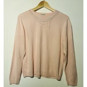 Allison Daley Womens Petite PM Pink Pullover Sweater | Vintage Chic Casual‎